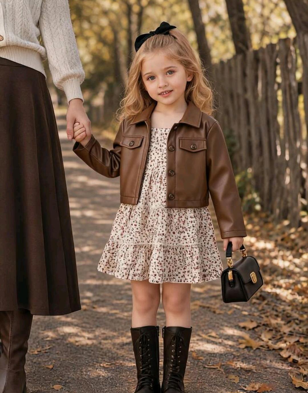 Girls' Jacket with Frock Set – Ages 4–7