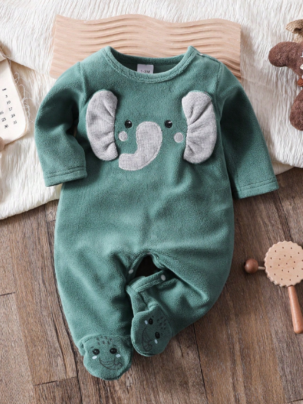 Baby Elephant Fleece Sleepsuit Romper
