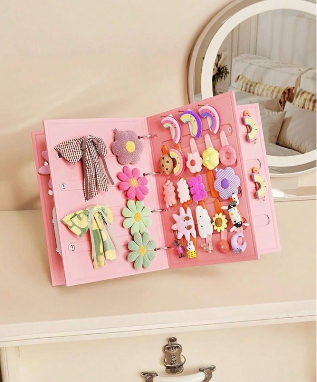 Girls Hair Clip & Bow Organizer Book