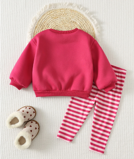 Baby Girls Mama's Mini Sweatshirt & Striped Leggings Set