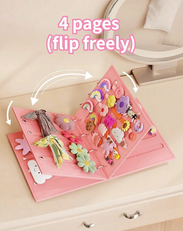 Girls Hair Clip & Bow Organizer Book