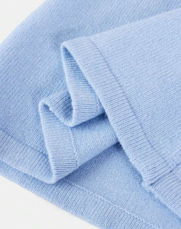 Girls Powder Blue Open Knit Crop Sweater & Slip Dress Set