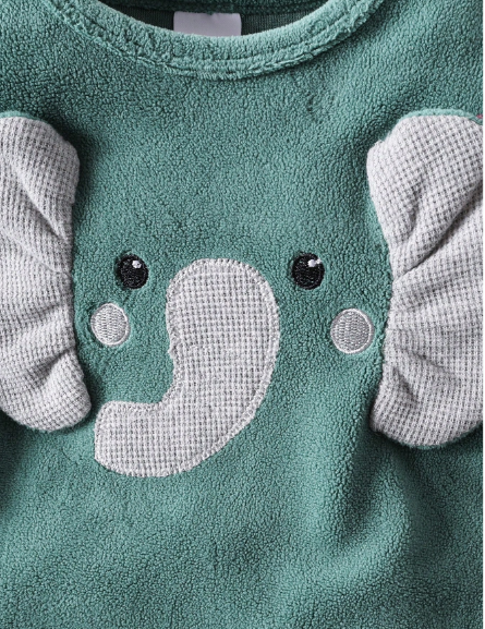 Baby Elephant Fleece Sleepsuit Romper