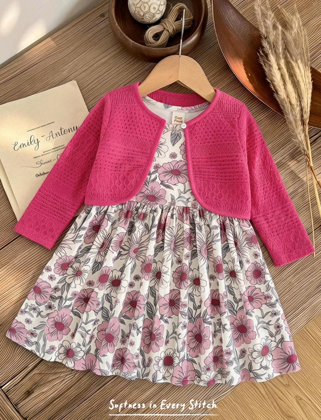 Baby Girl Knitted Top & Frock Set