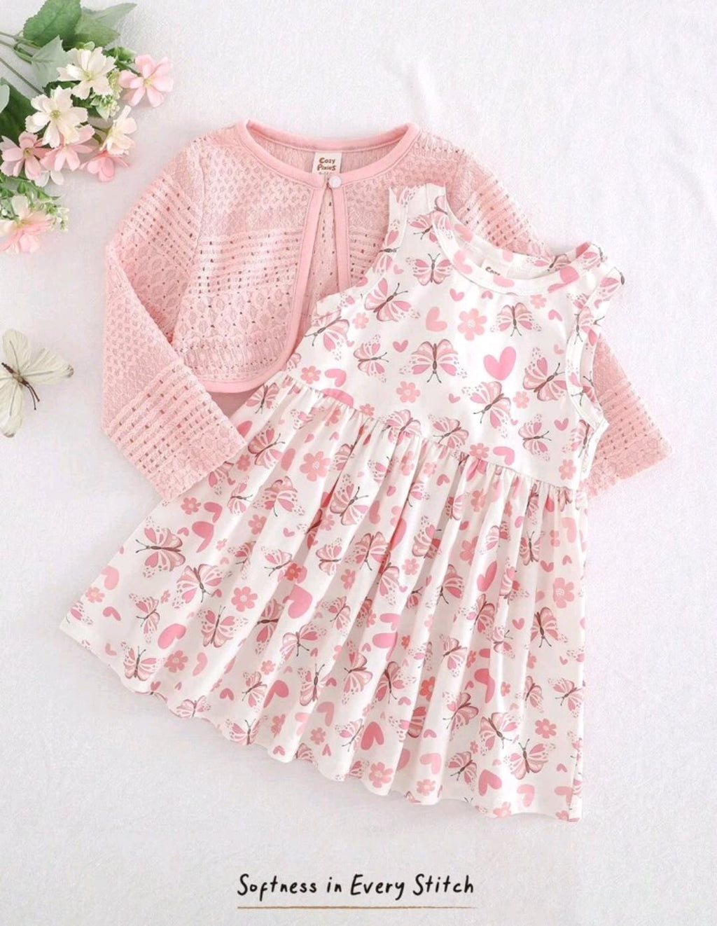 Baby Girl Knitted Top & Frock Set