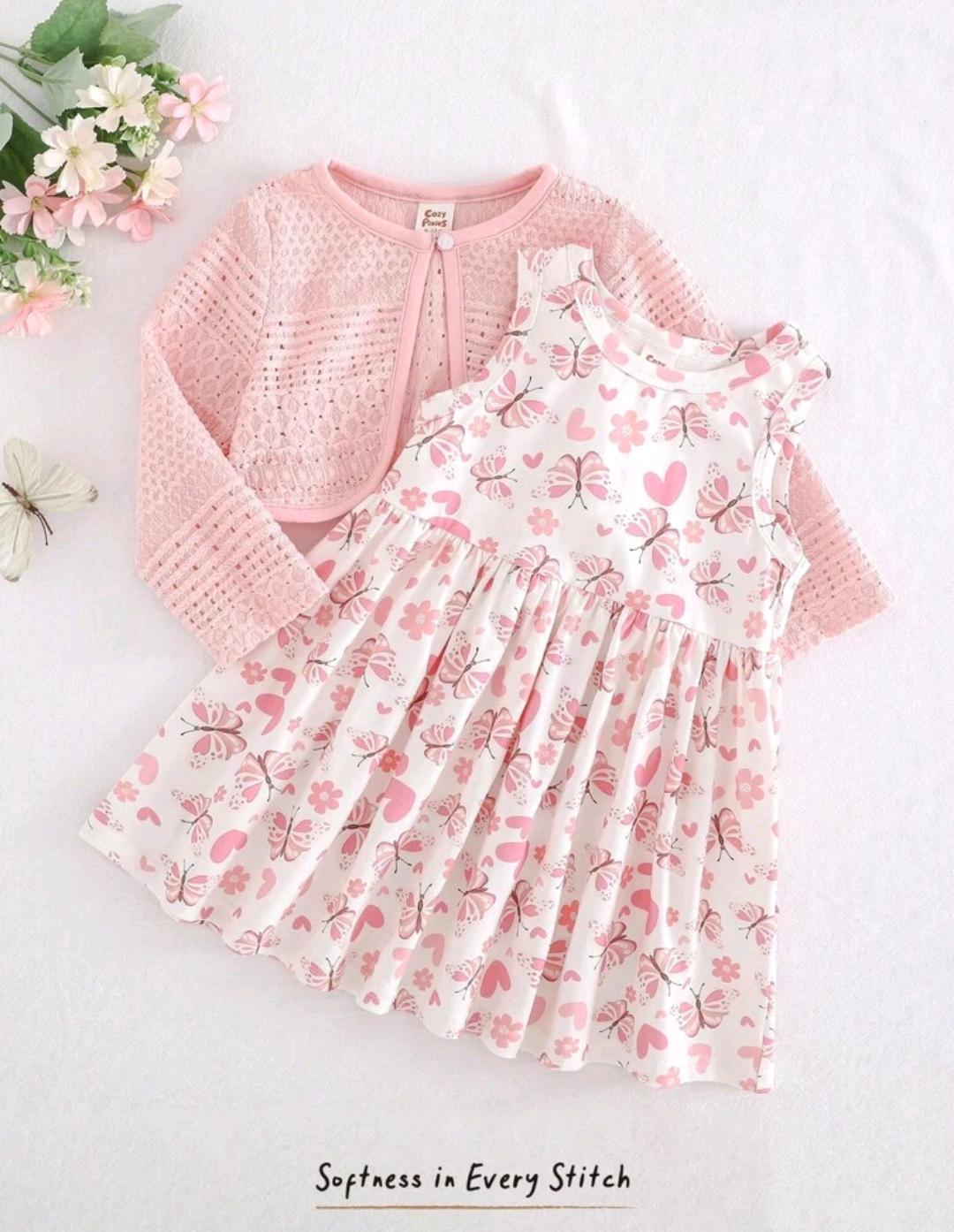 Baby Girl Knitted Top & Frock Set