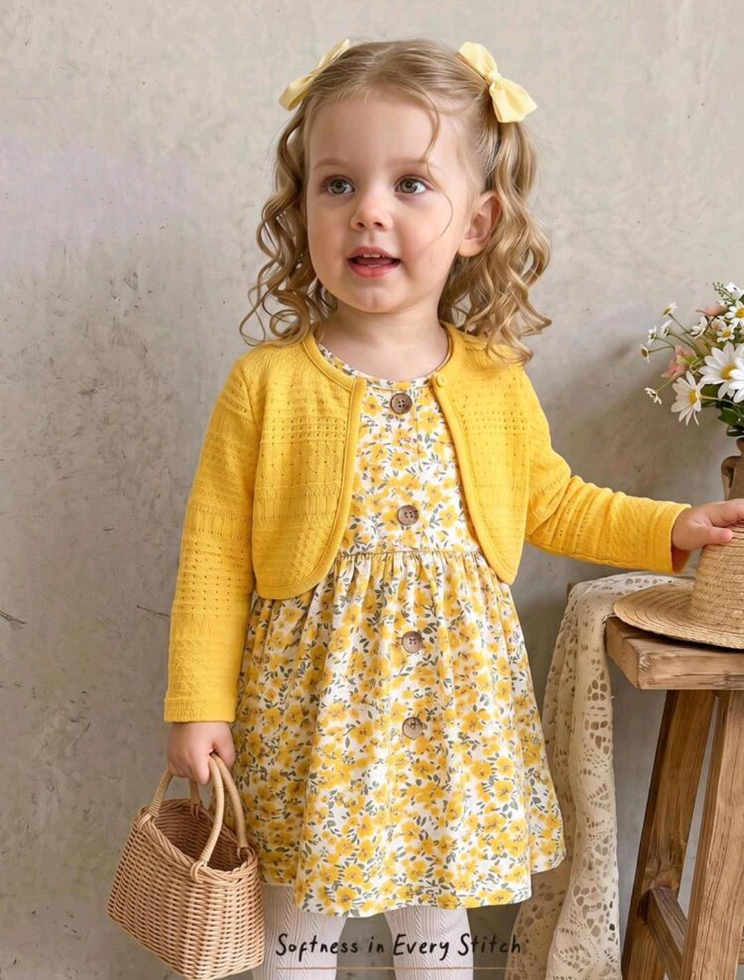 Baby Girl Knitted Top & Frock Set