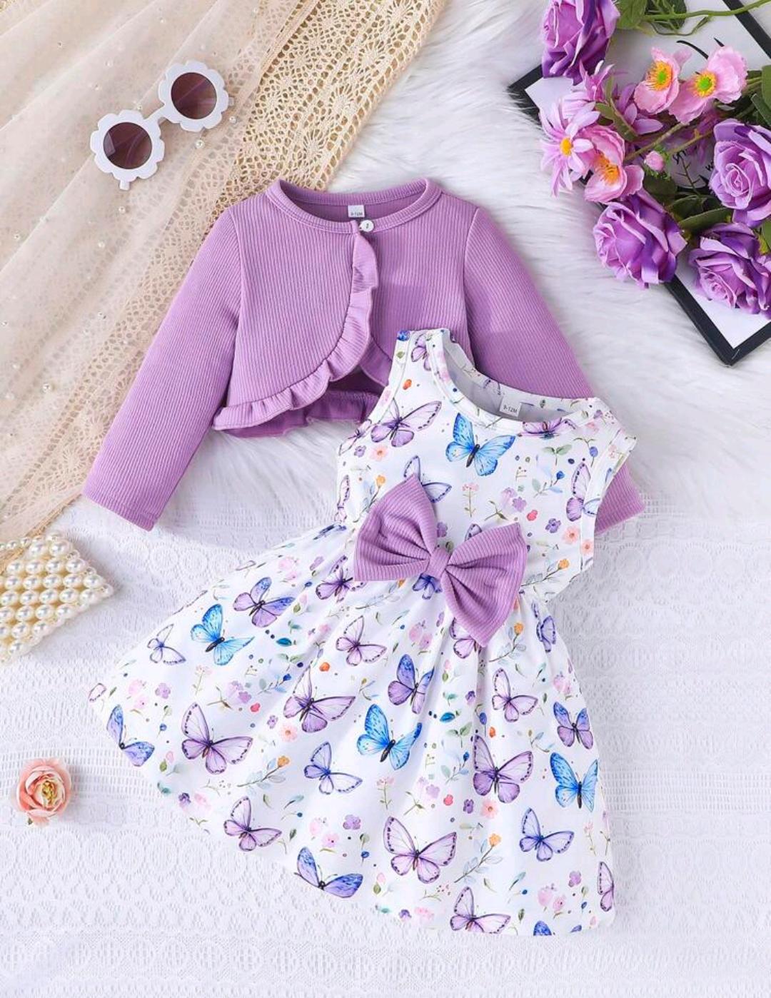 Baby Girl Knitted Top & Frock Set
