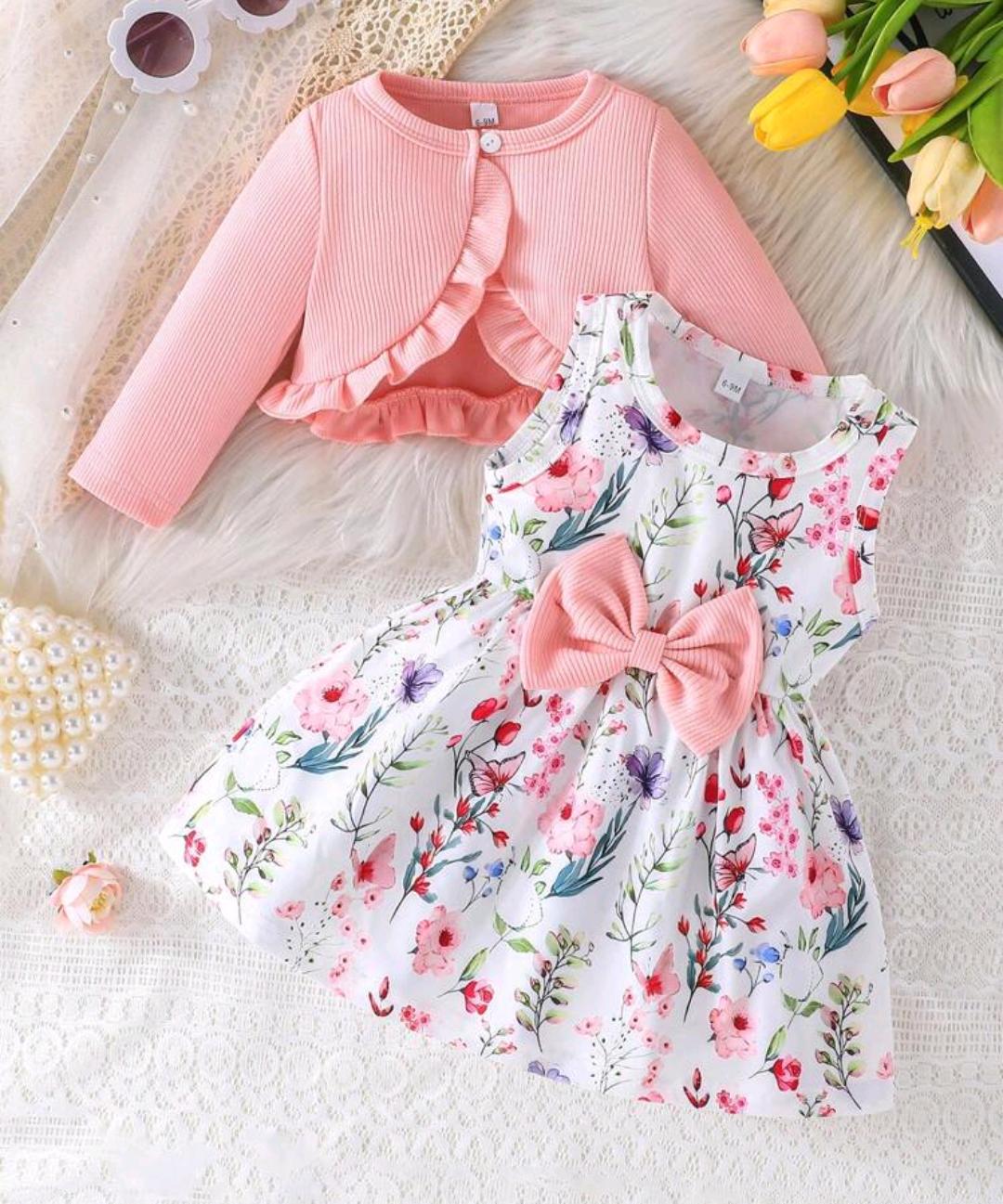 Baby Girl Knitted Top & Frock Set