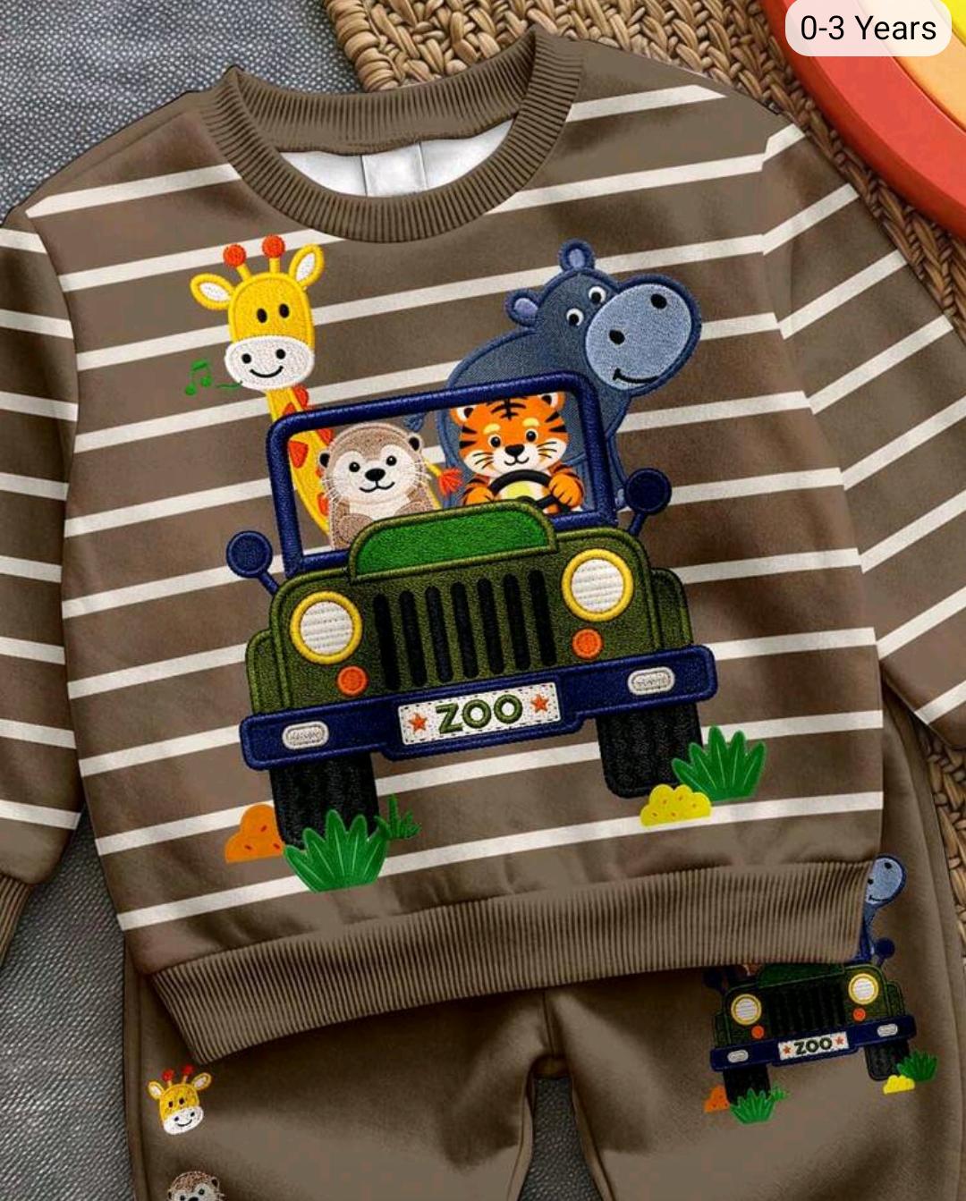 Embroidered Shirt & Printed Trouser Set for Babies & Toddlers