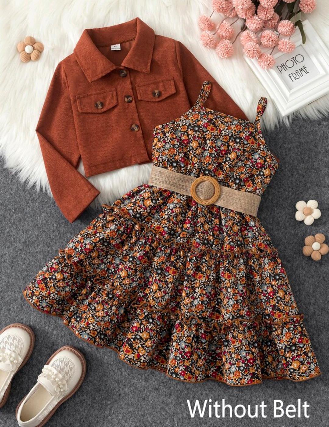 Girls' Jacket with Frock Set – Ages 4–7