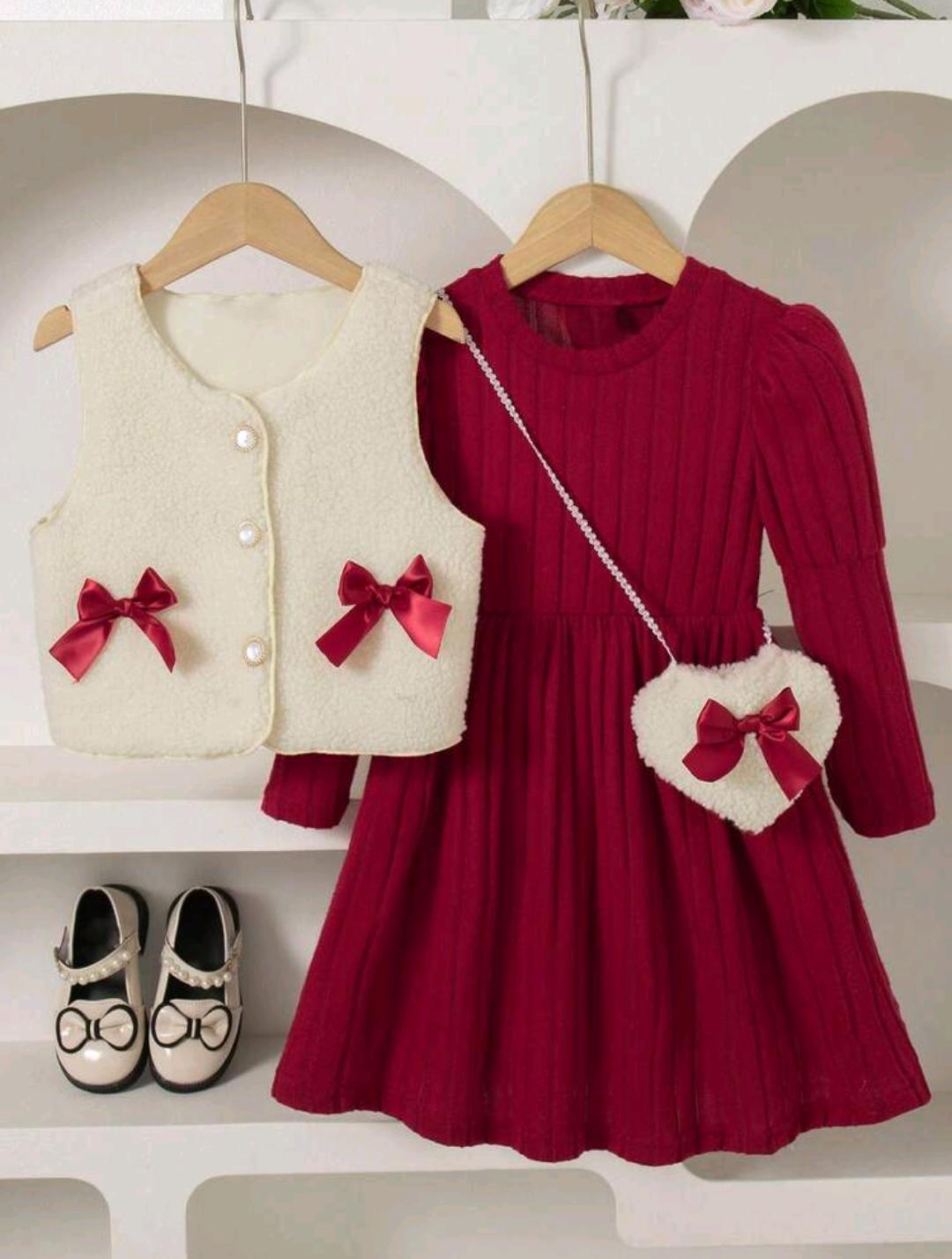 Girls' Jacket with Frock Set – Ages 4–7