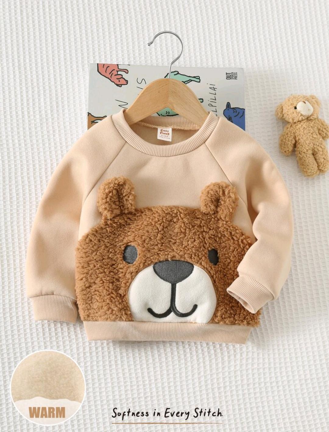 Kids Teddy Bear Fleece Sweatshirt | Ages 4–7