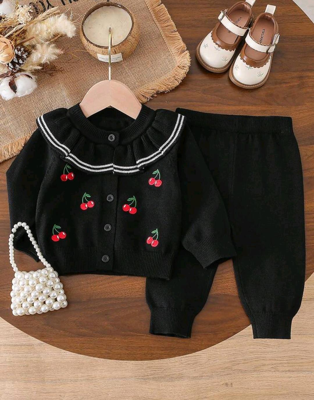 Floral Embroidered Sweater Set for Babies & Toddlers