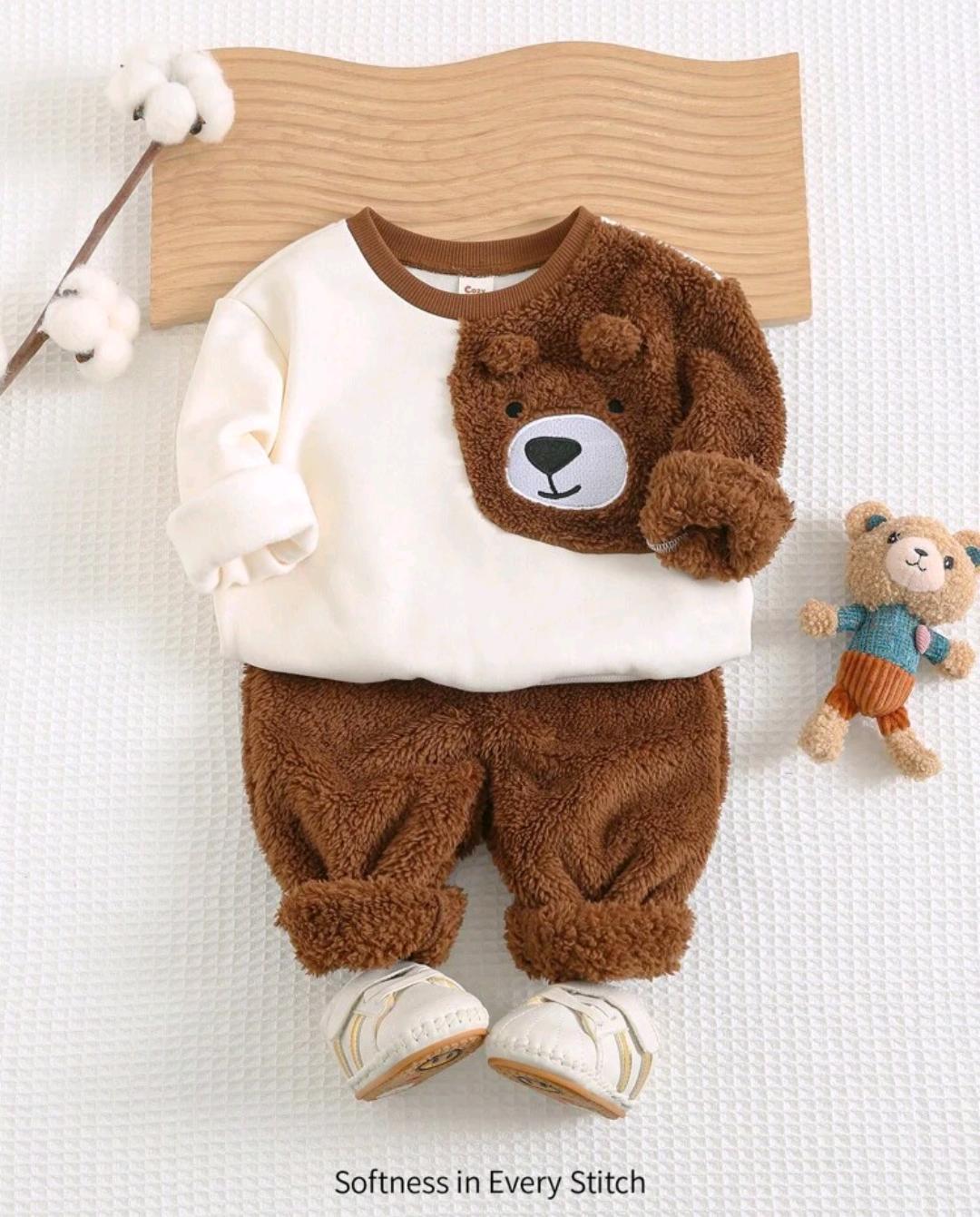 Bear Face Fleece Winter Set for Babies & Toddlers