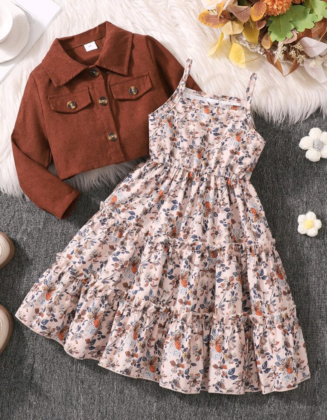 Girls' Jacket with Frock Set – Ages 4–7
