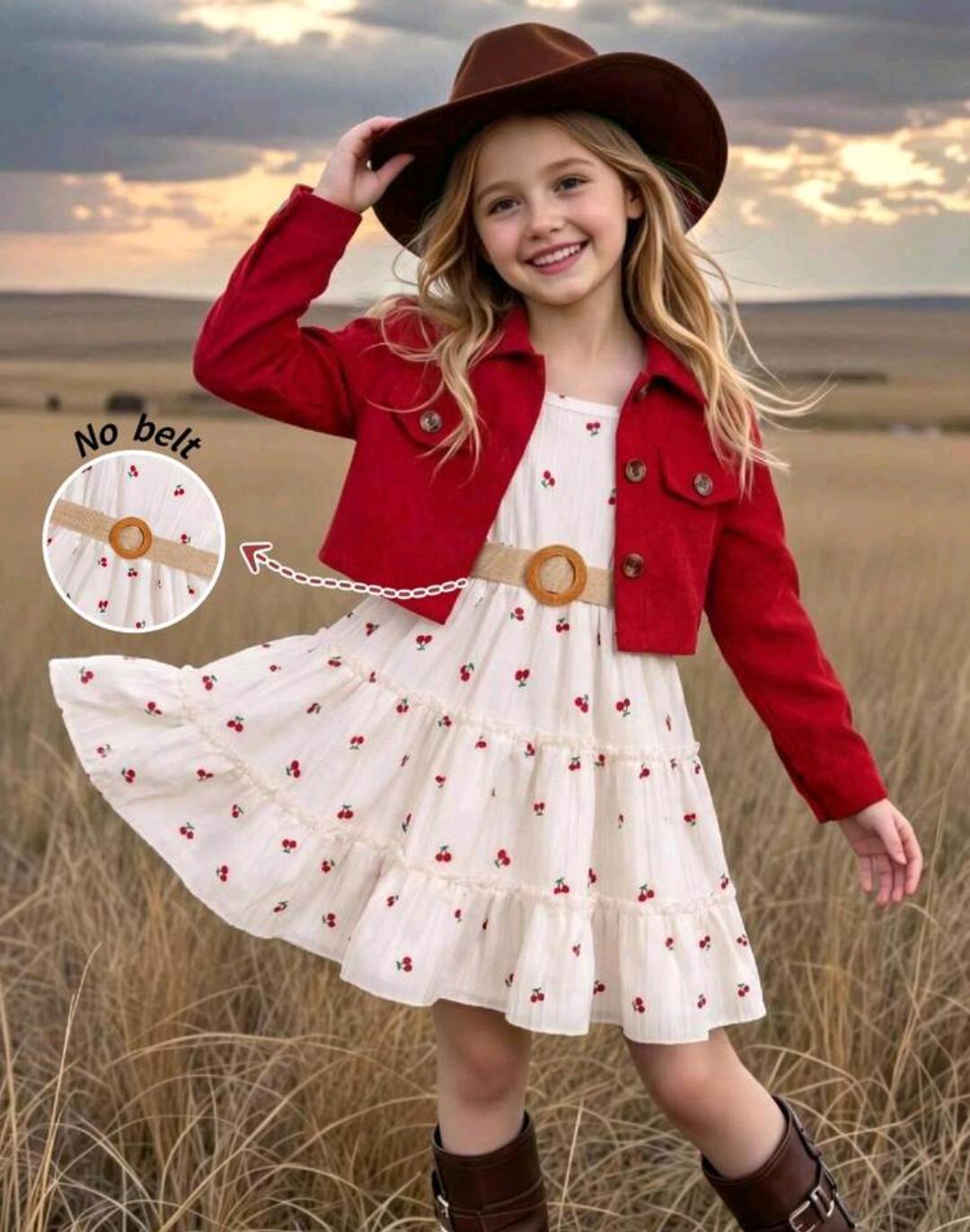 Girls' Jacket with Frock Set – Ages 4–7