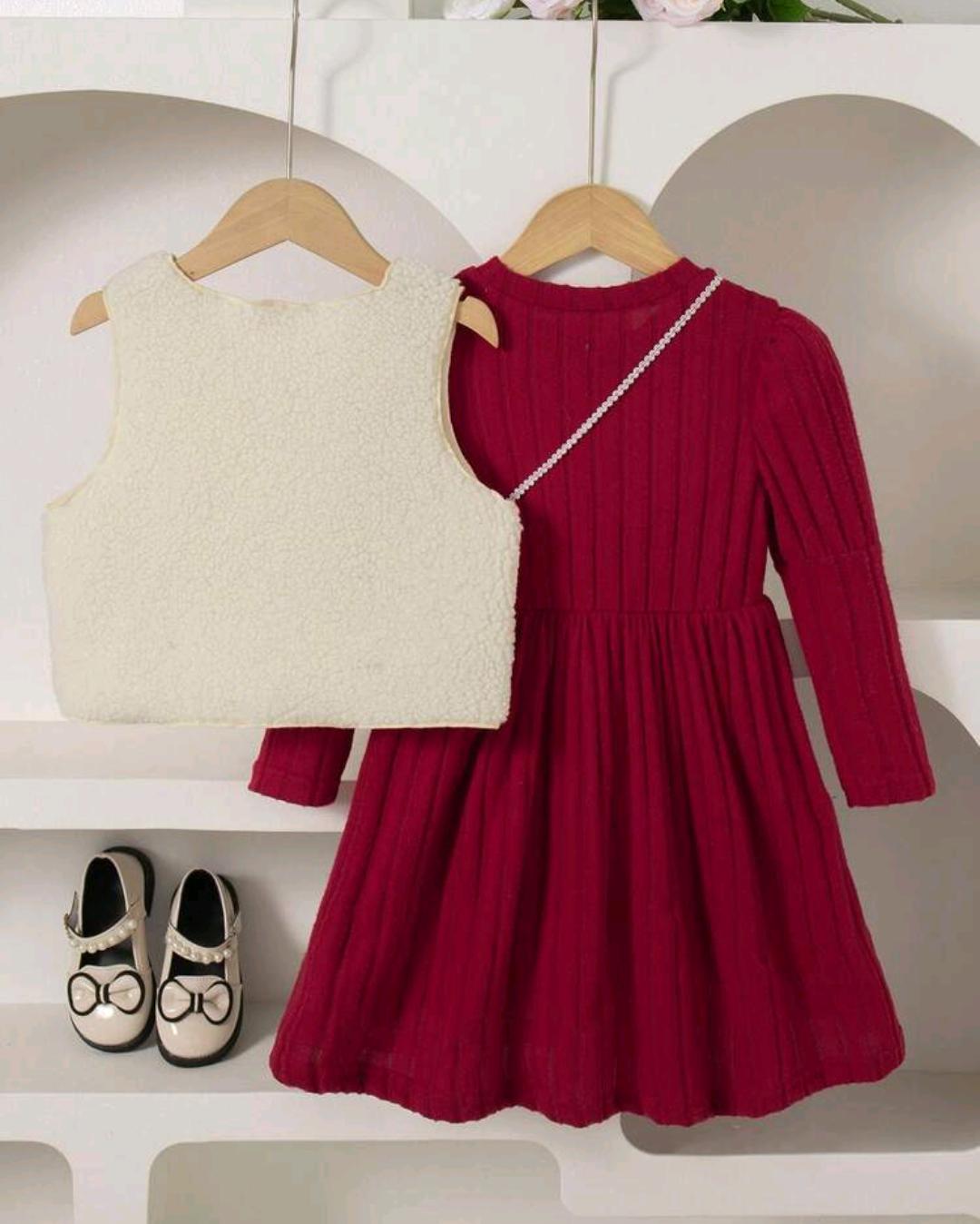 Girls' Jacket with Frock Set – Ages 4–7