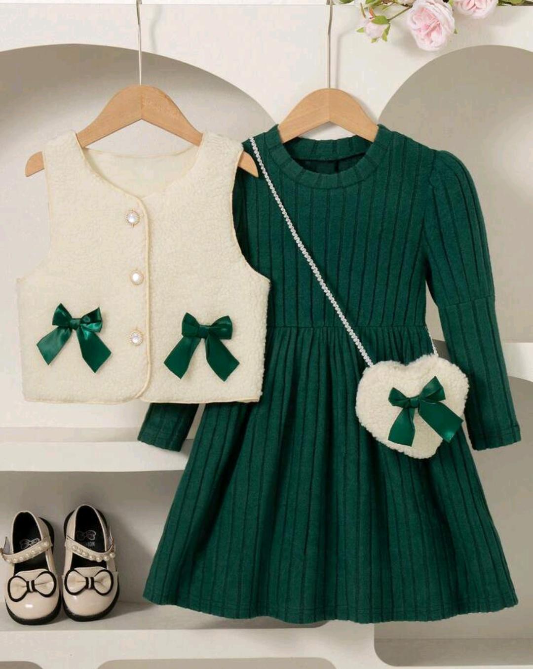 Girls' Jacket with Frock Set – Ages 4–7