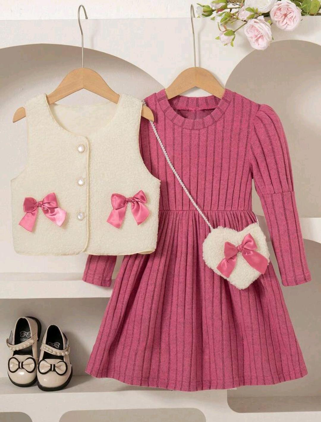 Girls' Jacket with Frock Set – Ages 4–7