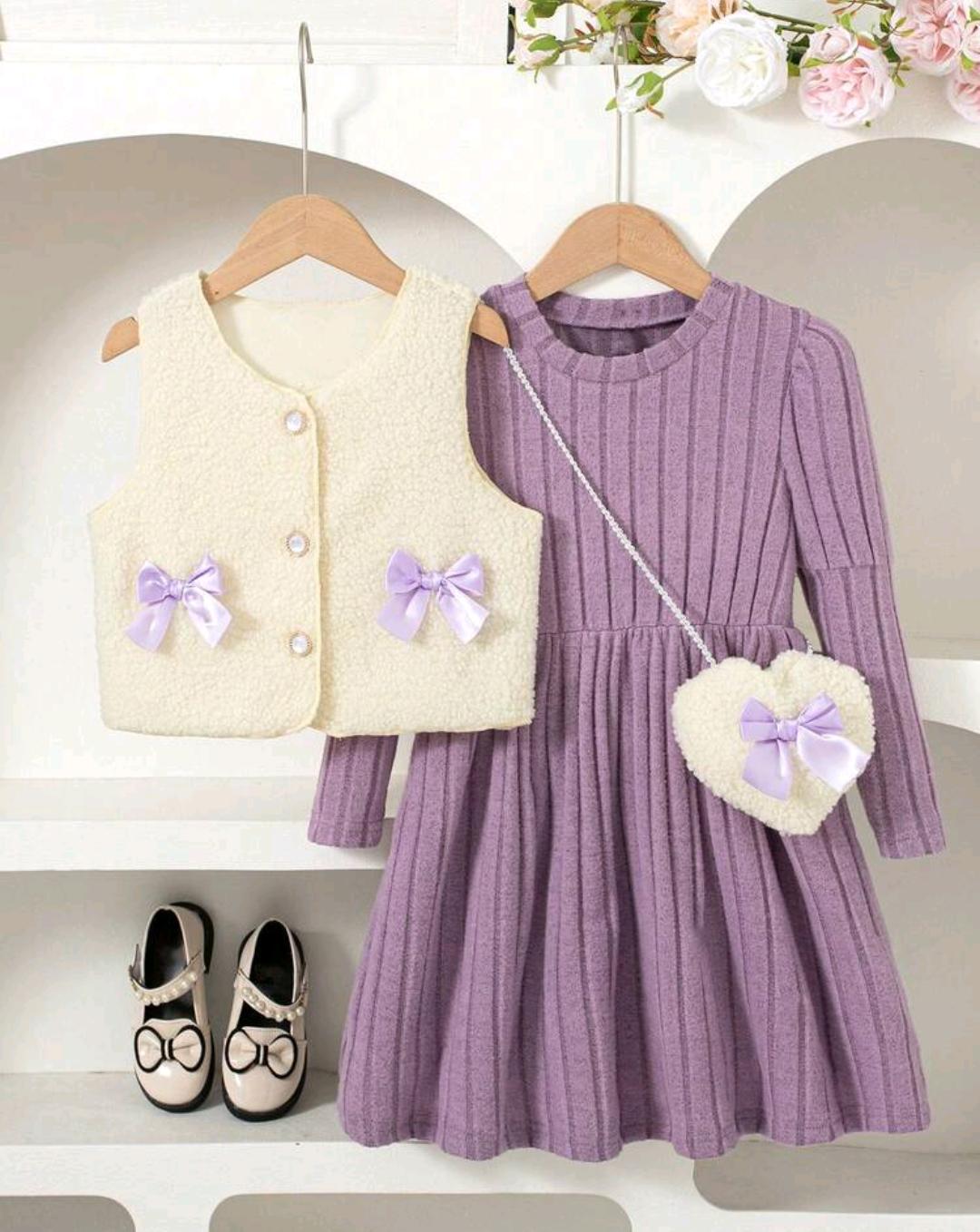 Girls' Jacket with Frock Set – Ages 4–7