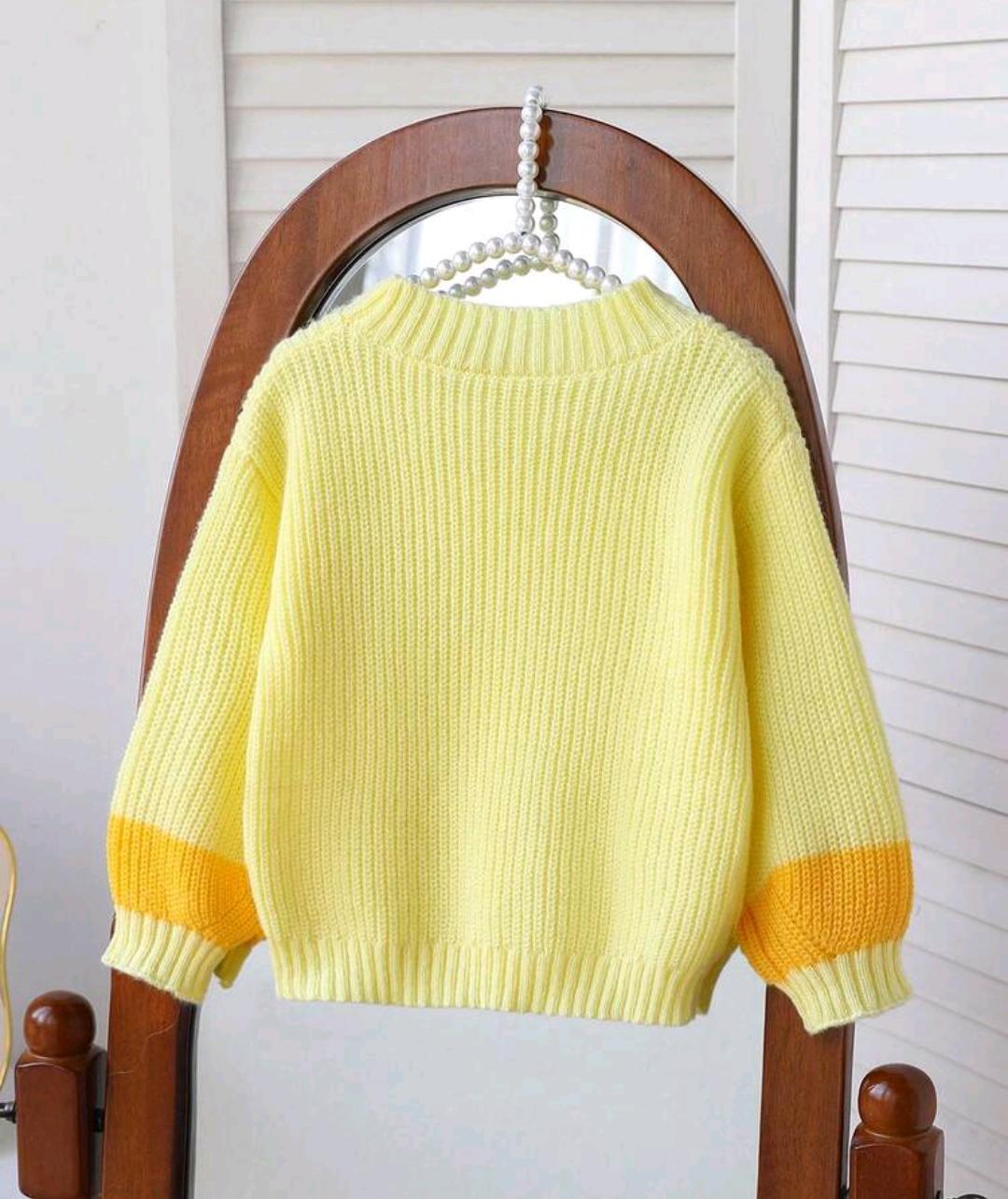 Girls 3D Bee & Flower Knit Sweater | Ages 4–7