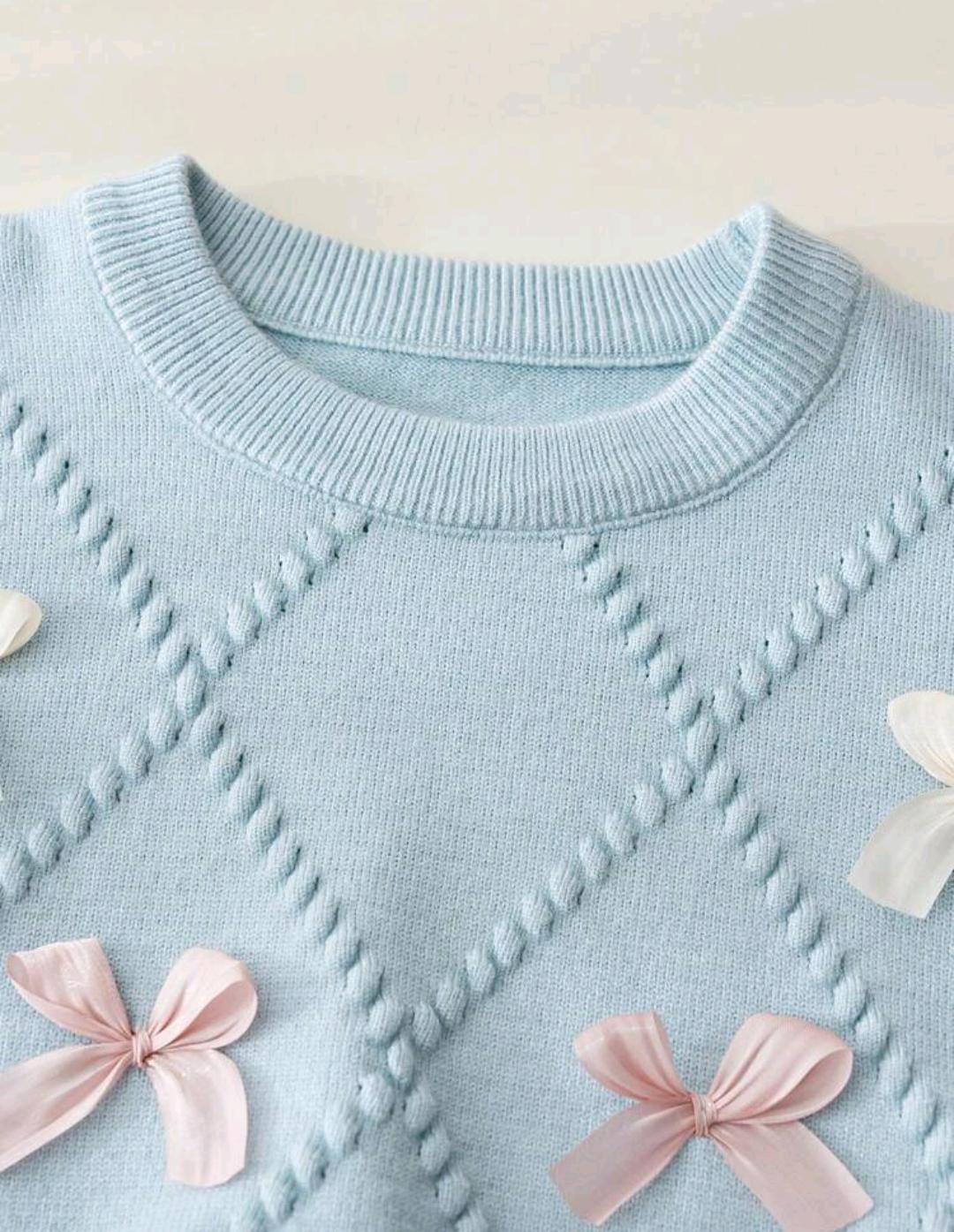 Girls Bows argyle Sweater | Ages 4–7