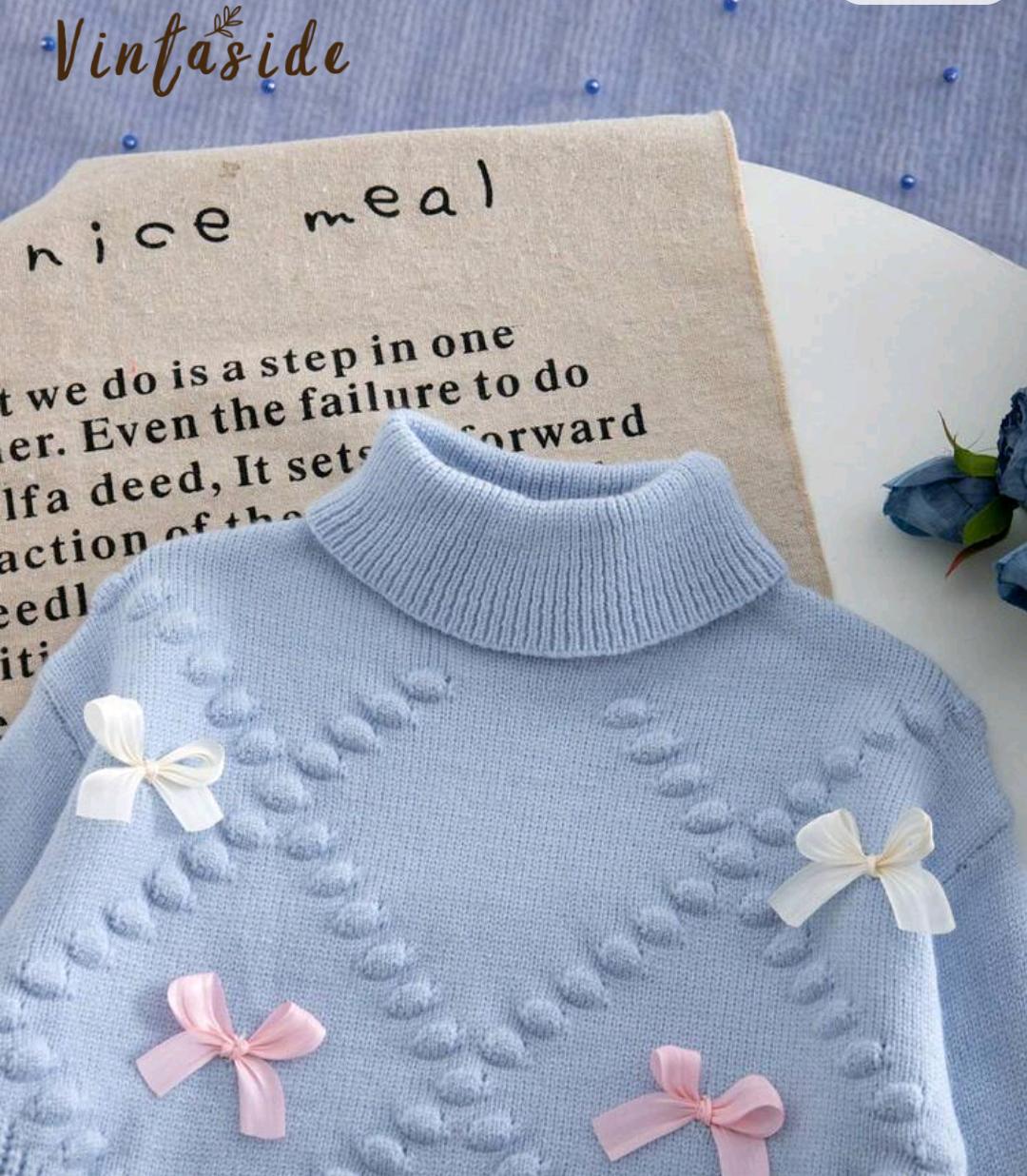 Girls Bows argyle Sweater | Ages 4–7