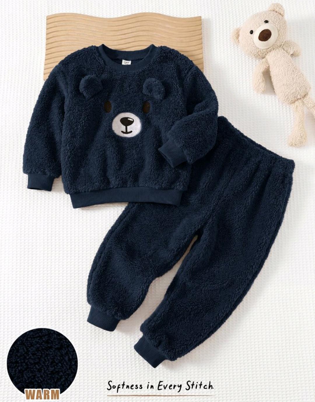 Baby Teddy Bear Fleece Sweatshirt Set