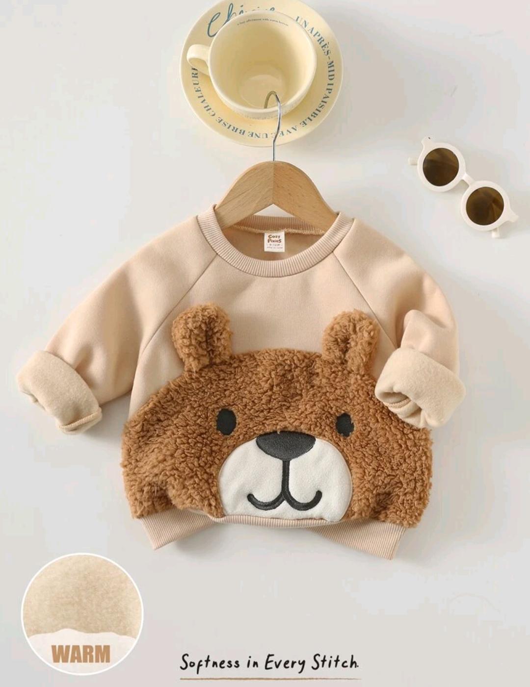 Kids Teddy Bear Fleece Sweatshirt | Ages 4–7