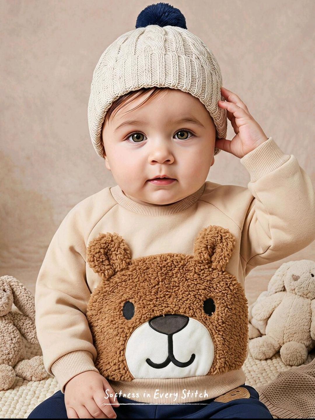 Kids Teddy Bear Fleece Sweatshirt | Ages 4–7