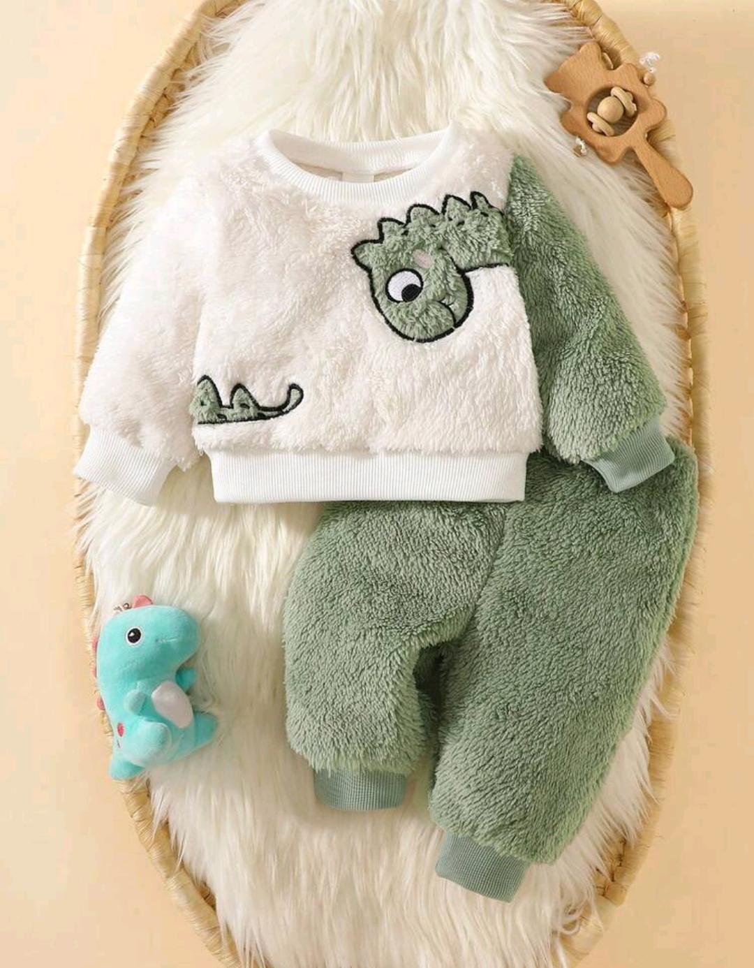Baby Dinosaur 2-Piece Fleece Sweatshirt & Pants Set | 0–9 Months