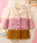 Tri-Colour Teddy Coat – Cream, Blush Pink & Caramel