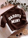 Daddy's Mini Brown Knit Sweater for Kids