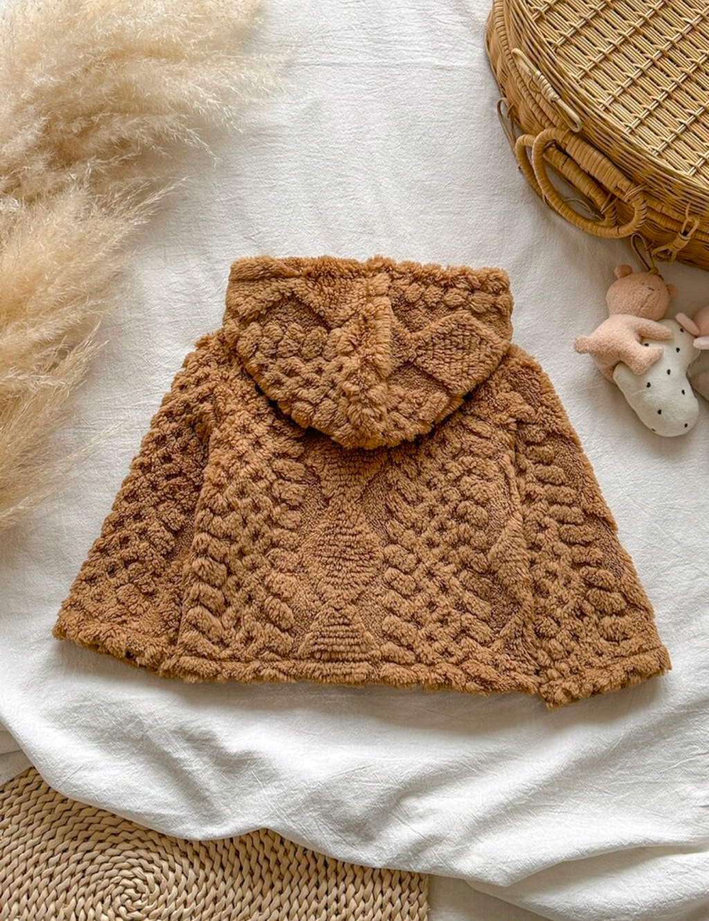 Baby & Toddler Caramel Teddy Fleece Hooded Jacket