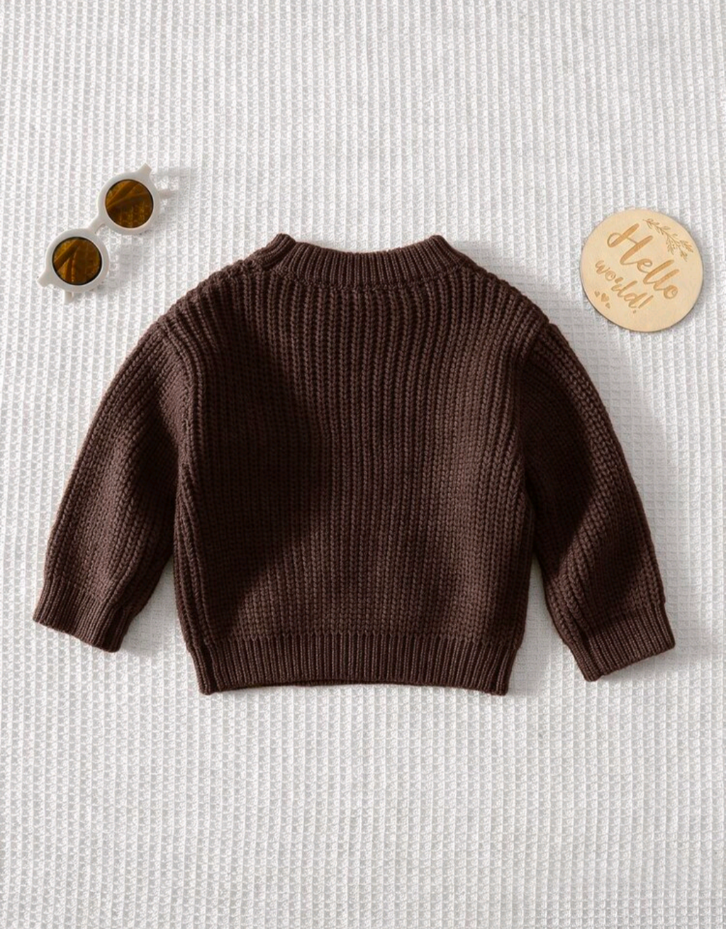Daddy's Mini Brown Knit Sweater for Kids
