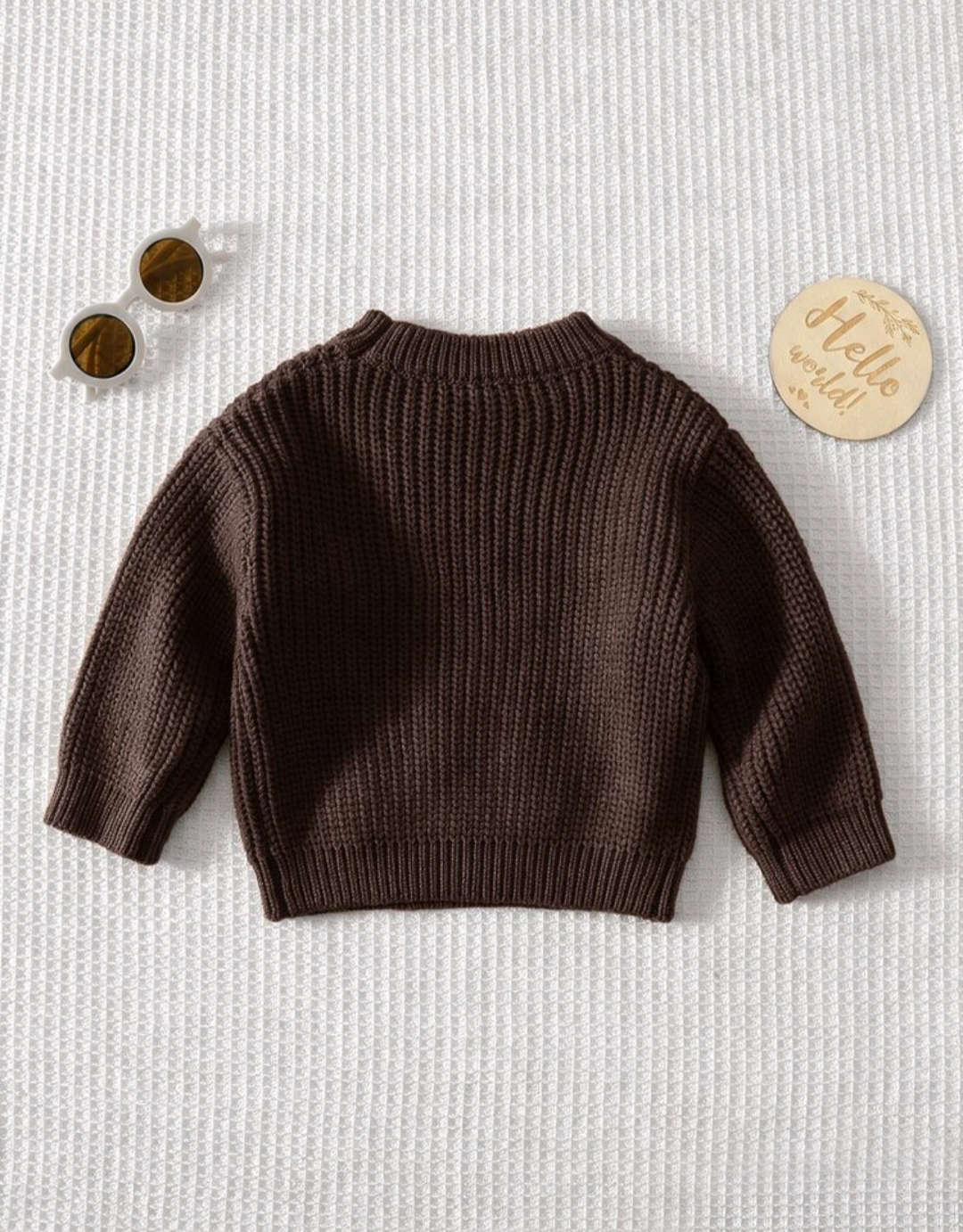 Daddy's Mini Brown Knit Sweater for Kids