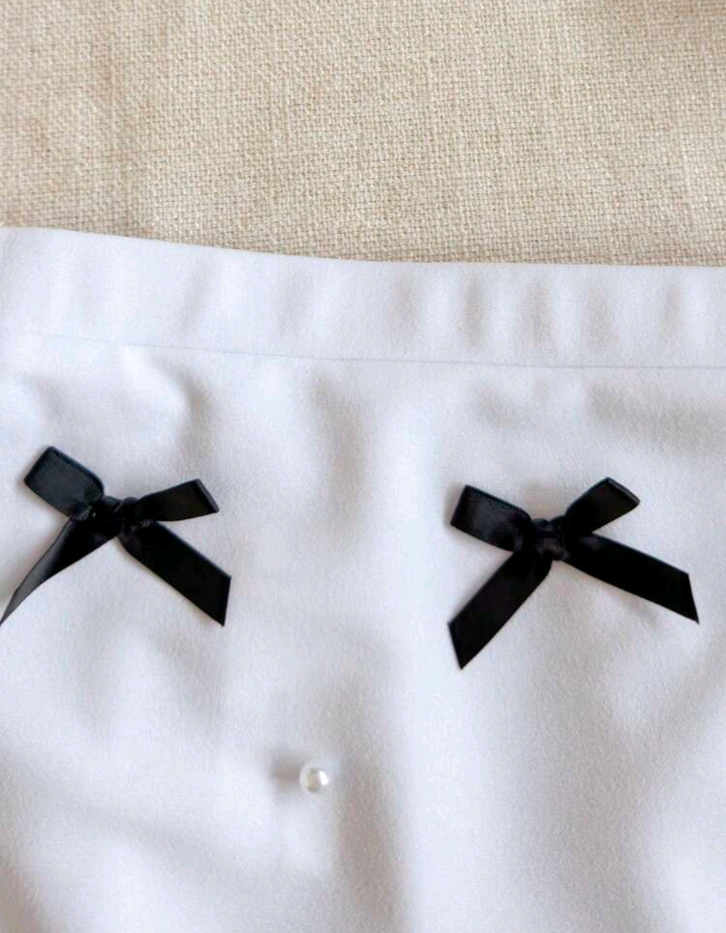 Girls Black Cardigan & White Bow Skirt Set