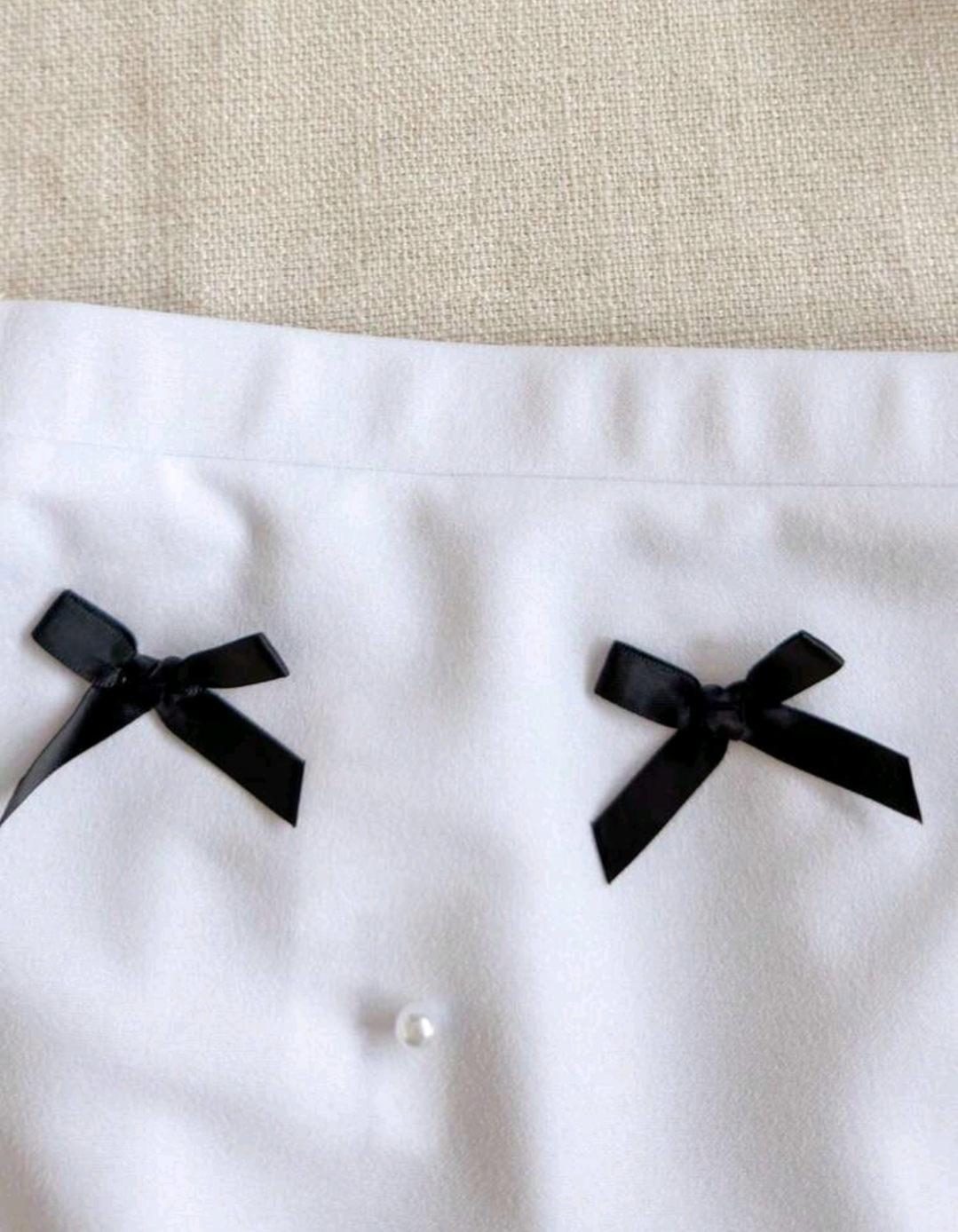 Girls Black Cardigan & White Bow Skirt Set