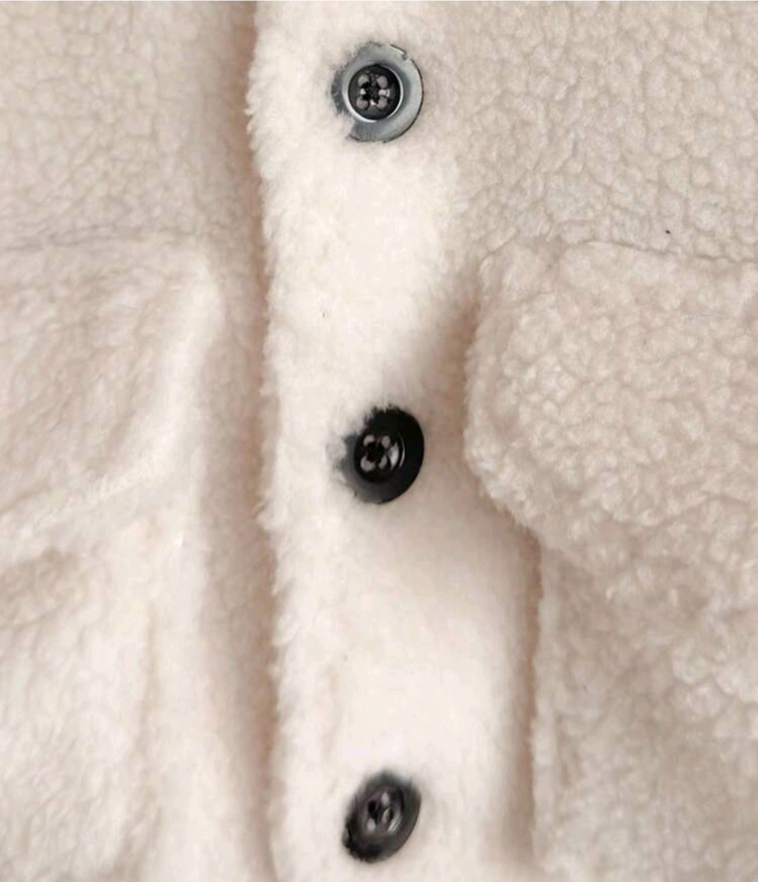 Baby Cream Teddy Faux Fur Coat with Patch Pockets