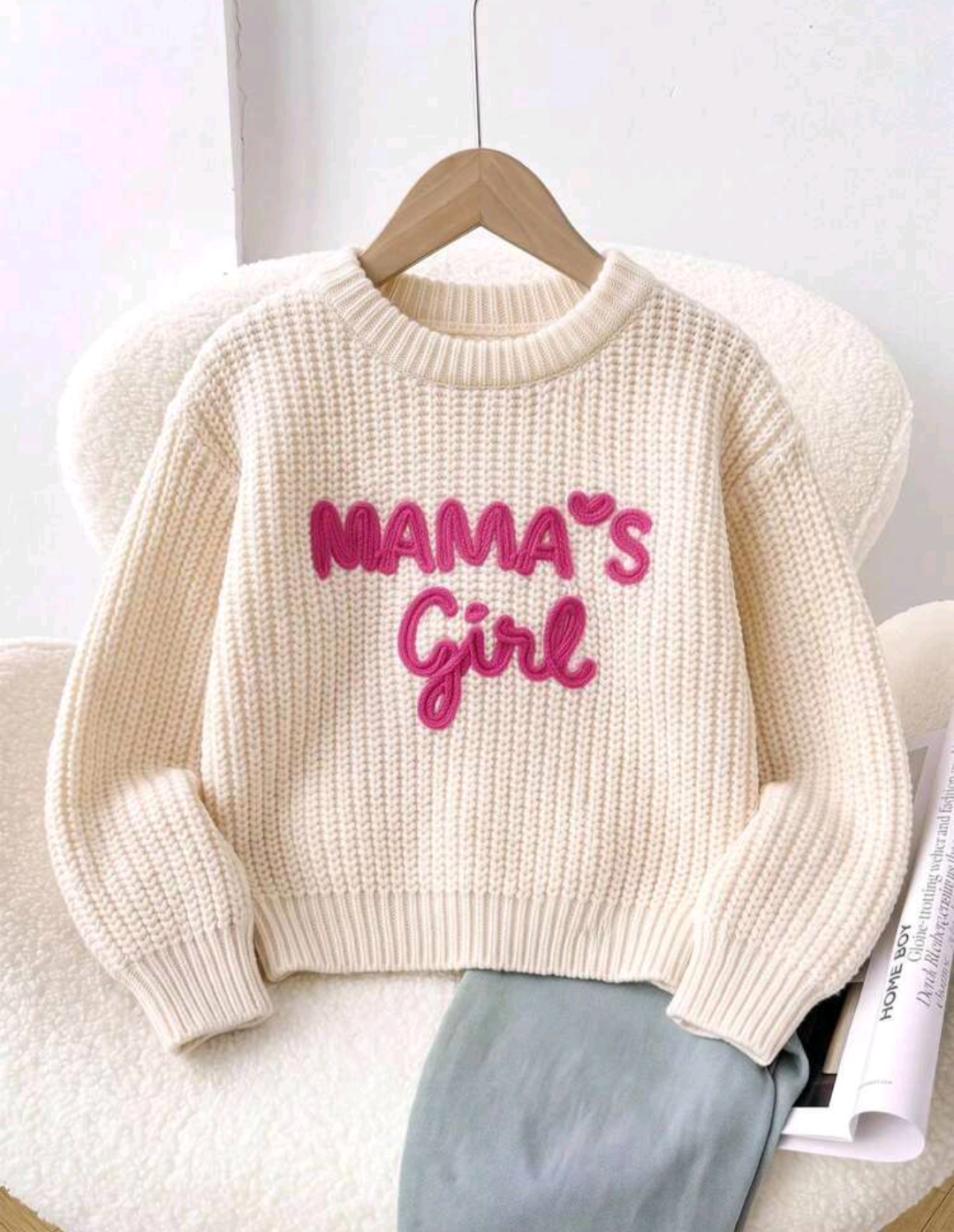 Mama's Girl Chunky Knit Sweater for Baby & Kids