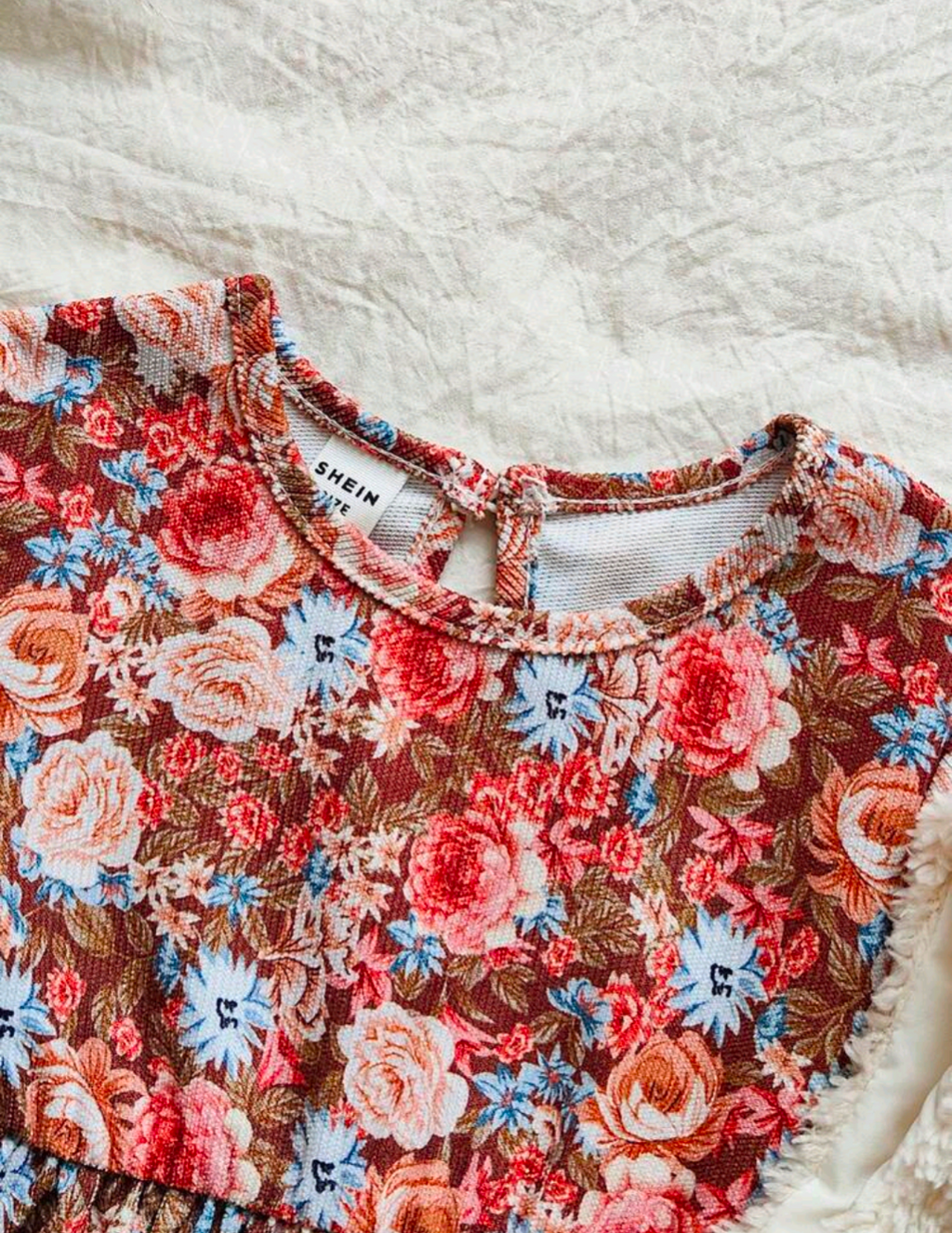 Girls' Floral Long Sleeve Frock