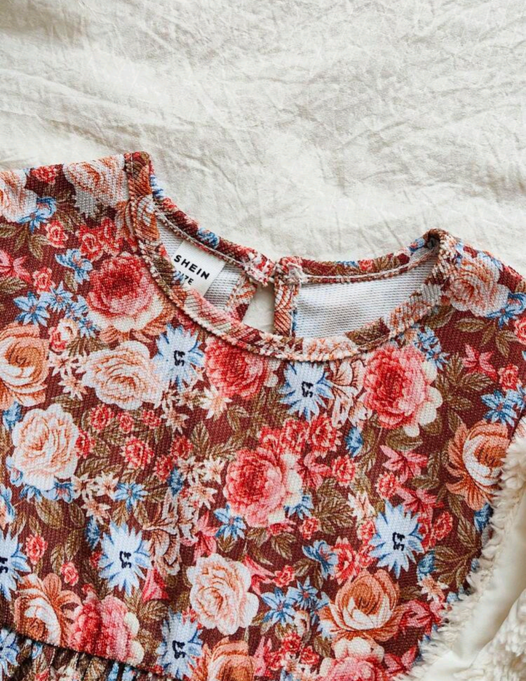 Girls' Floral Long Sleeve Frock